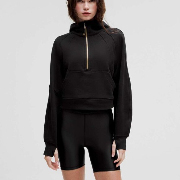 lululemon athletica Tops - NWT Lululemon Scuba Oversized Half-Zip Hoodie, XS/S, BLACK/GOLD